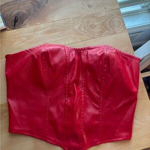SHEIN Red Strapless Corset Top